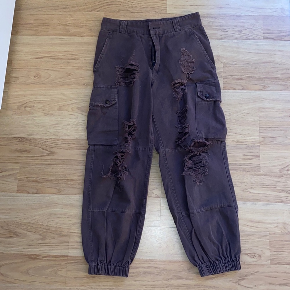 Carmar denim ripped blown cropped jeans